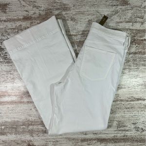 Women’s NWT J Crew Wide leg trousers white jeans size 31T tall long Re-imagined